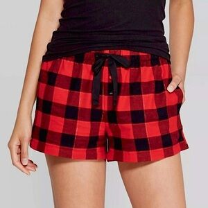 Stars Above by Target Perfectly Cosy Red Buffalo Plaid Pajama Shorts M. NWT